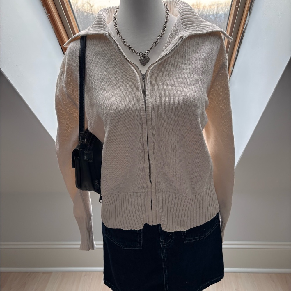 Northern Reflections Late 90’s Cream Zip-Up Knit Cardigan 🤍